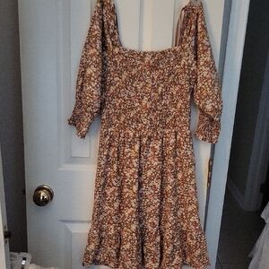 Womans Floral Smocked Dress